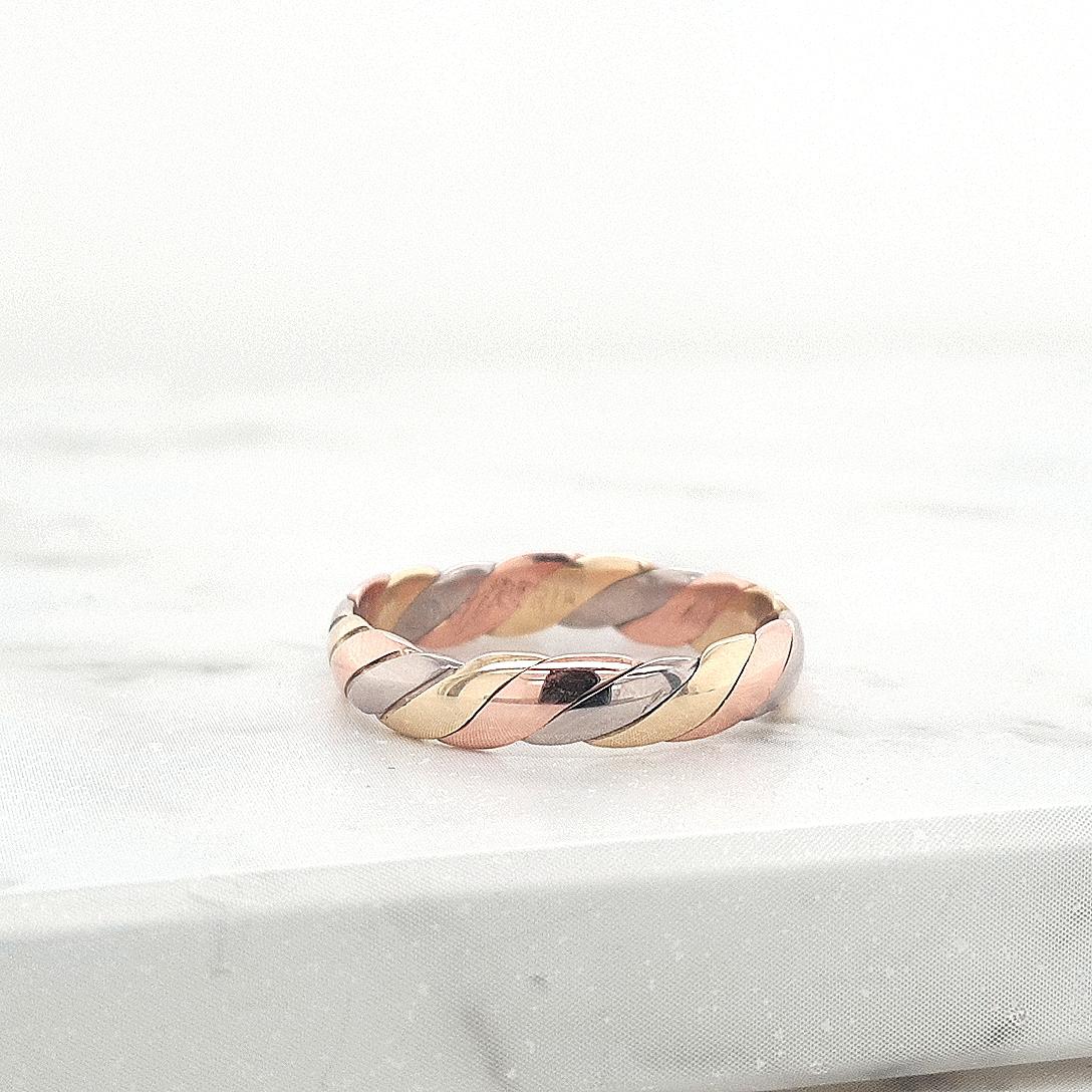 Estate Tri Tone Braided 4mm Ring