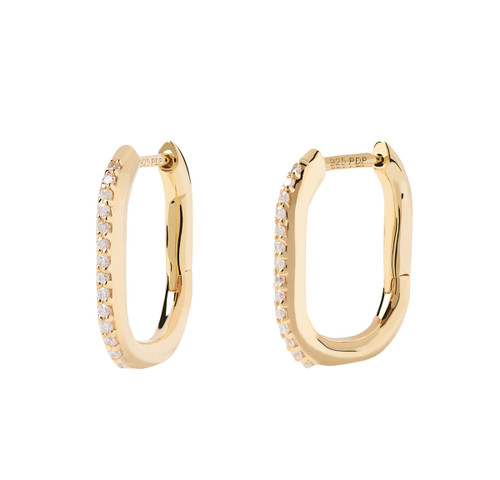 PD Paola 18ct Gold Plated Evergreen Spike Hoop Earrings