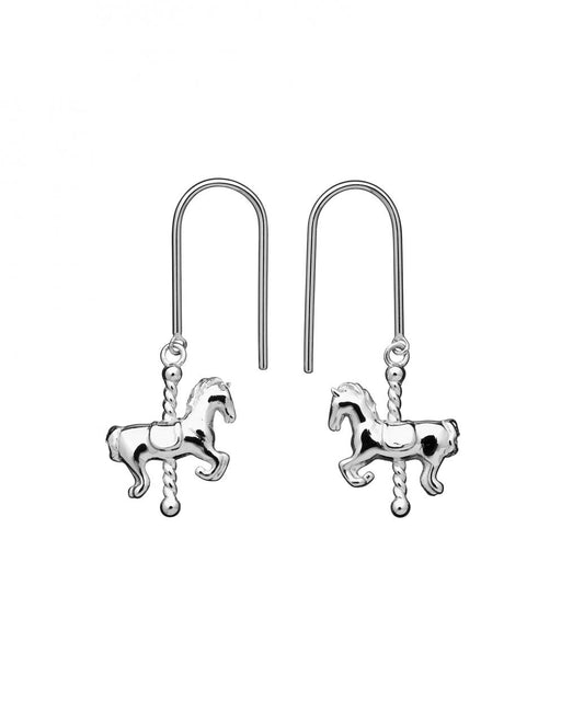 Karen Walker Sterling Silver Mini Carousel Horse Earrings
