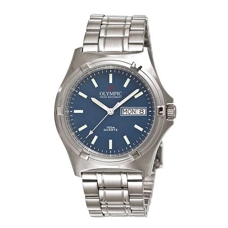 Olympic Gents Stainless Steel Blue Index Link Strap Watch Code: 28765S