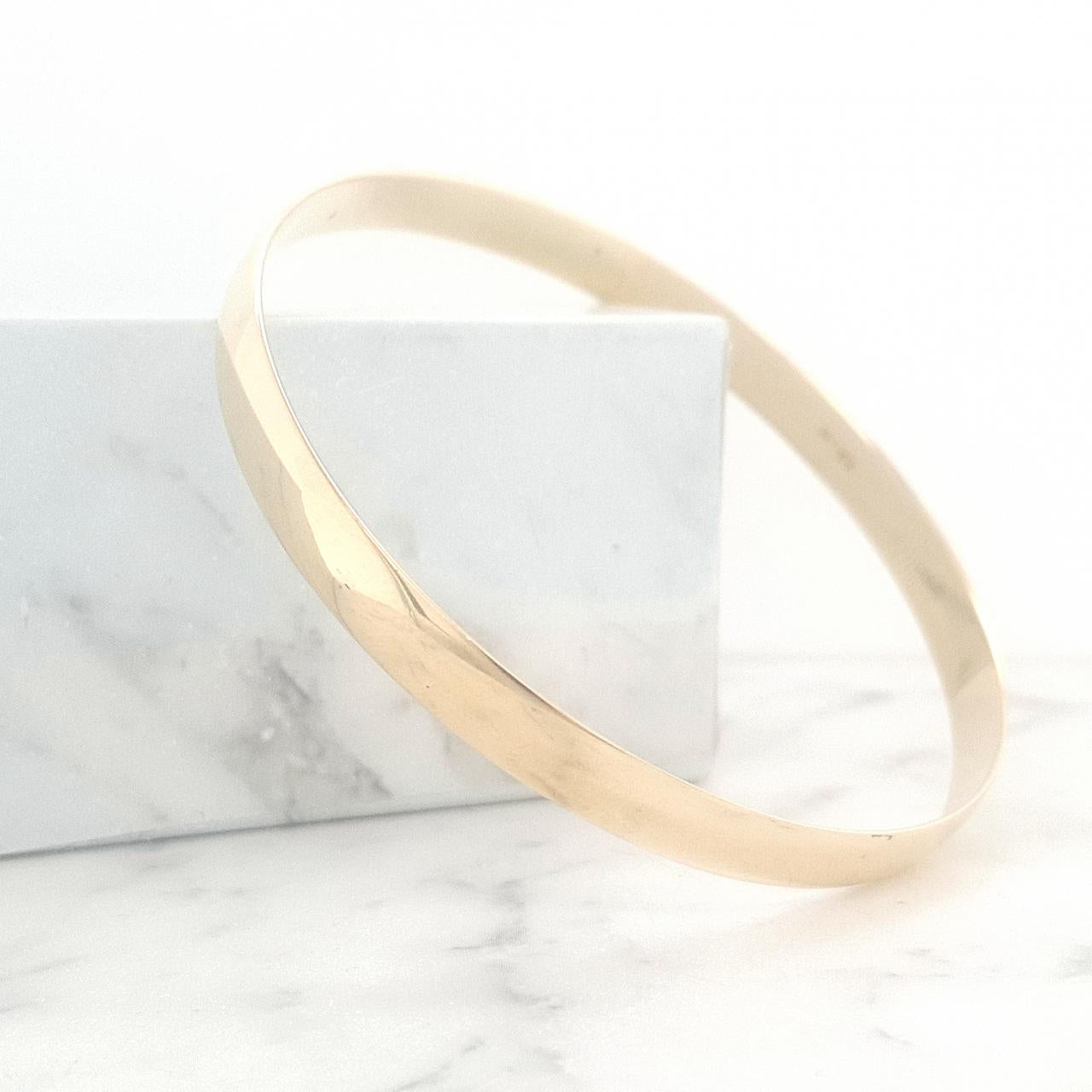 9ct Yellow Gold 6mm Half Round Bangle