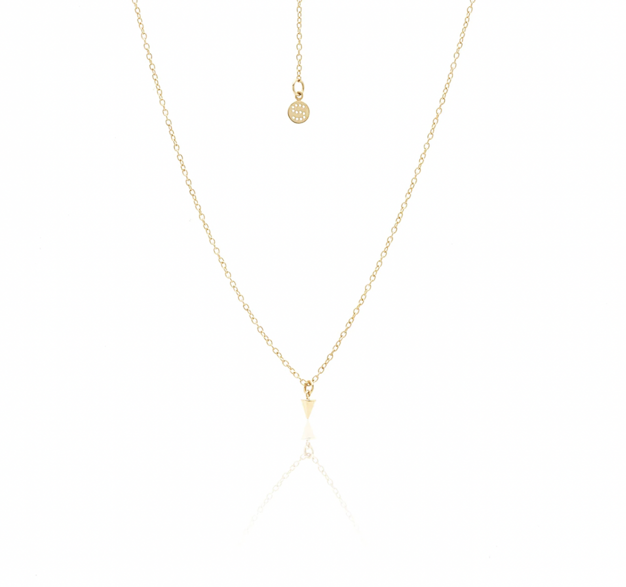 Silk and Steel Mini Spike Necklace in 14ct Plated Gold
