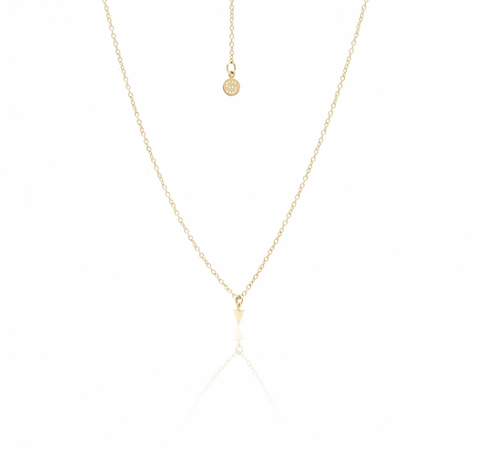 Silk and Steel Mini Spike Necklace in 14ct Plated Gold