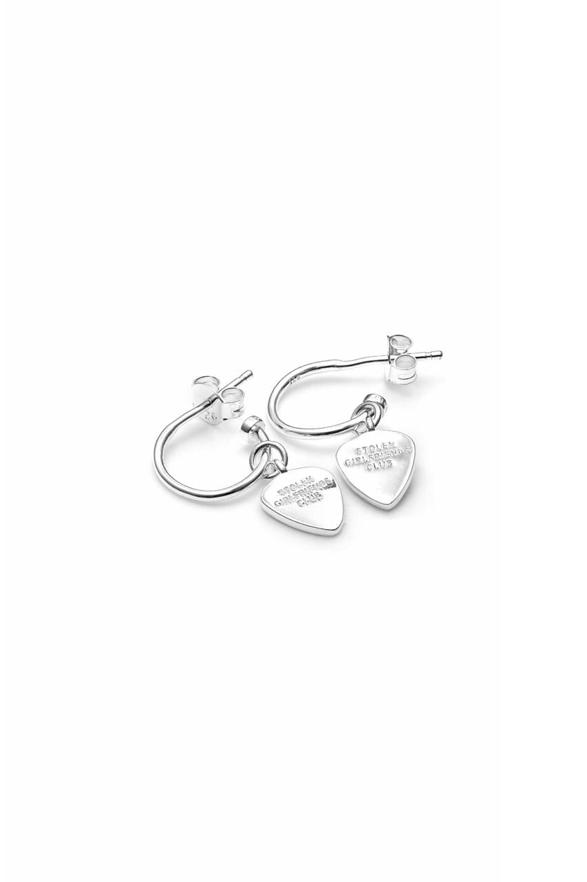 Stolen Girlfriends Club Sterling Silver Guitar Pic Anchor Sleeper Earrings
