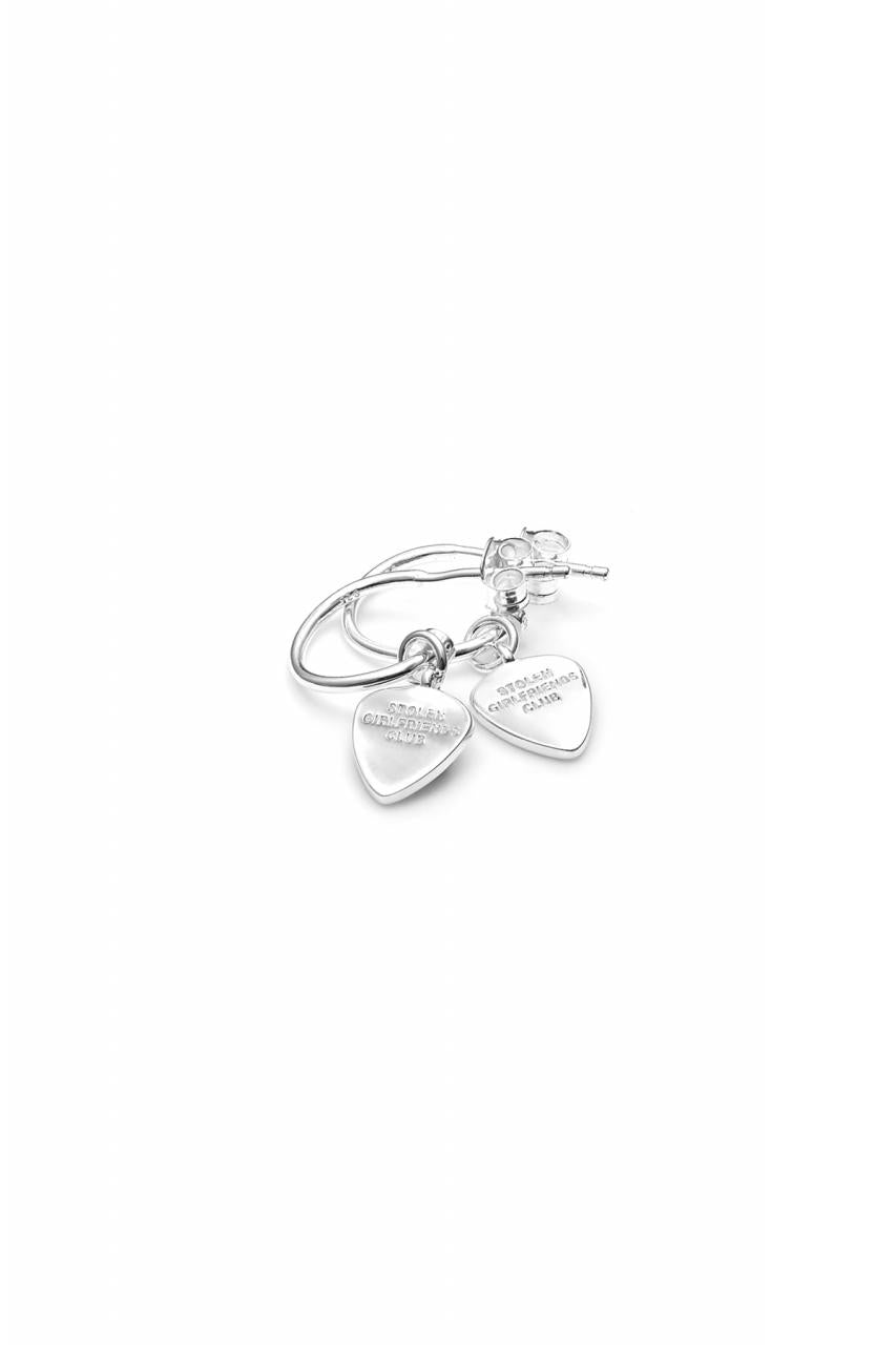 Stolen Girlfriends Club Sterling Silver Guitar Pic Anchor Sleeper Earrings
