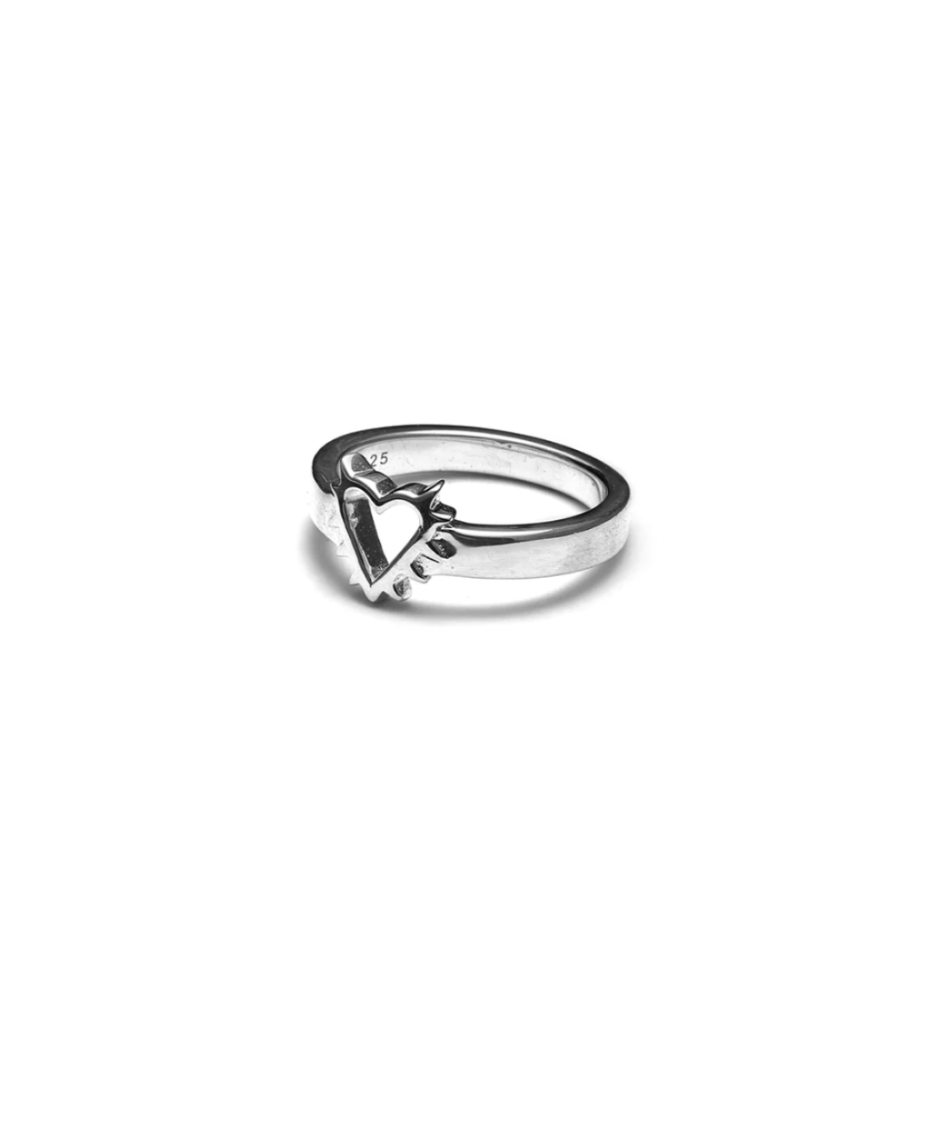 Stolen Girlfriends Club Sterling Silver Mini Heart Spike Ring