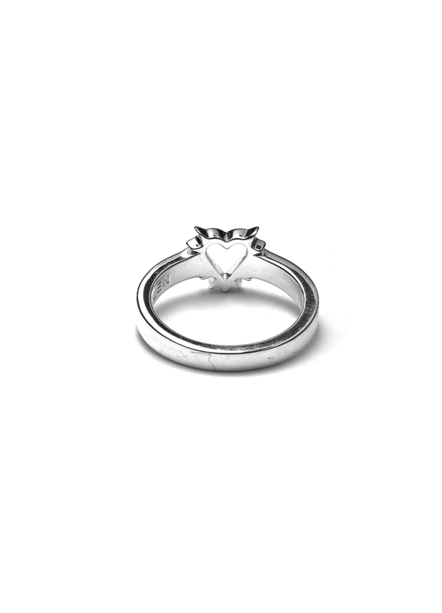 Stolen Girlfriends Club Sterling Silver Mini Heart Spike Ring