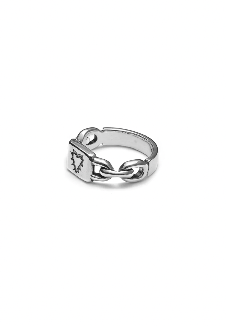 Stolen Girlfriends Club Sterling Silver Locked Heart Ring