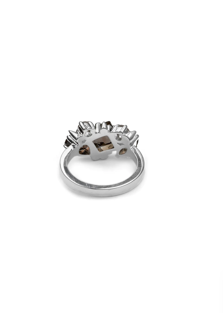 Stolen Girlfriends Club Sterling Silver Talon Cluster Ring with Cola Quartz