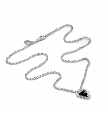 Stolen Girlfriends Club Sterling Silver Talon Heart Necklace with Onyx