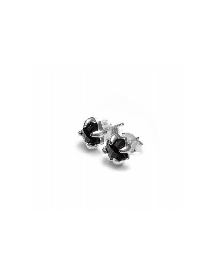 Stolen Girlfriends Club Sterling Silver Four Point Talon Stud Earrings with Onyx