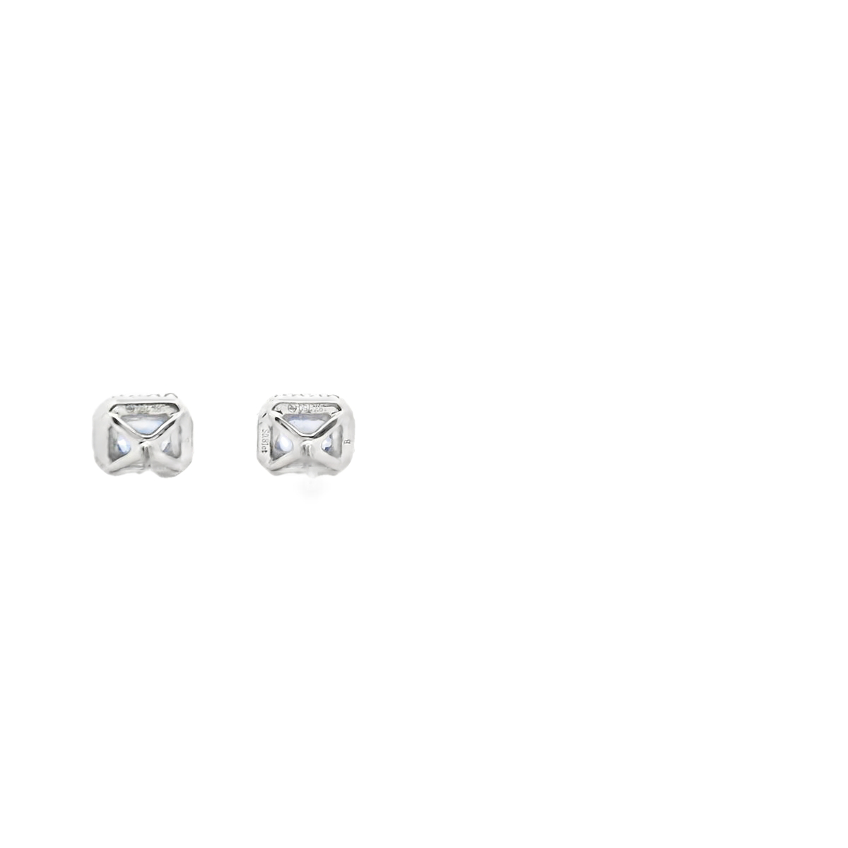 Ceylonese Sapphire & Diamond 18ct White Gold Stud Earrings