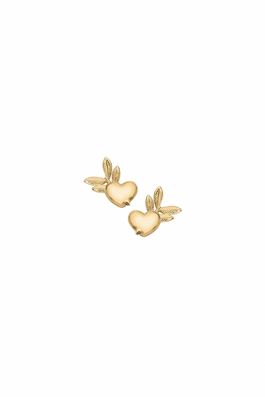 Karen Walker 9ct Yellow Gold Pixie Heart Stud Earrings