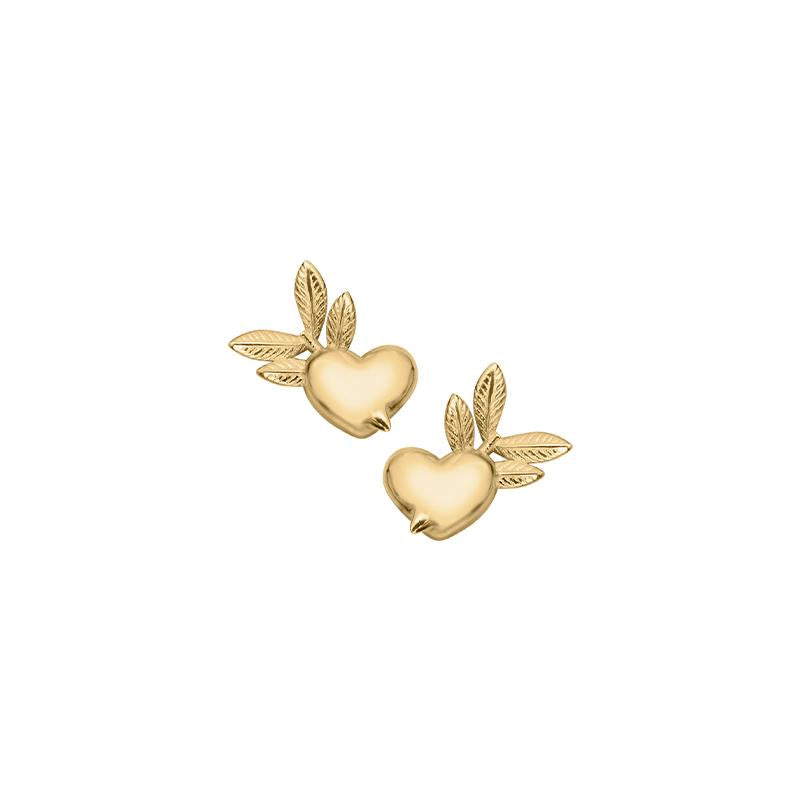 Karen Walker 9ct Yellow Gold Pixie Heart Stud Earrings