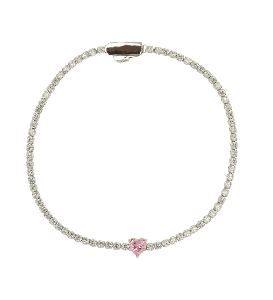 Georgini Sweeatheart Tennis Bracelet with Pink and White Cubic Zirconias