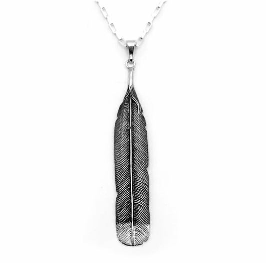Nick Von K Huia Feather Necklace Sterling Silver