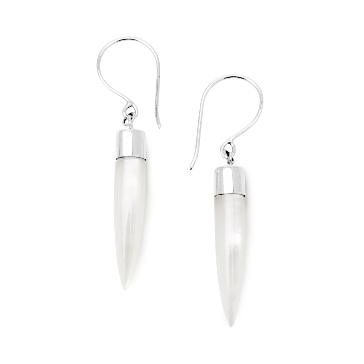 Nick Von K Mother of Pearl Point Earrings Sterling Silver