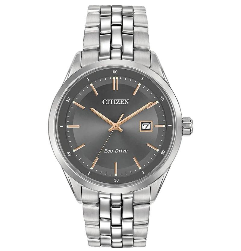 Citizen Gents Eco-Drive Black Face Watch 100m Water Resistant BM7251-53H