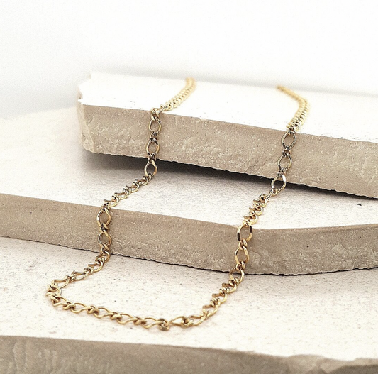 Estate 9ct Yellow Gold 1:1 Curb Link Chain