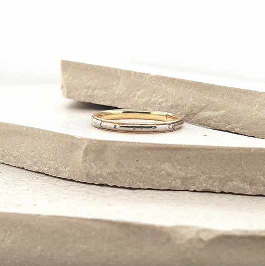 Estate 18ct Yellow Gold and Platinum Two Tone Ring