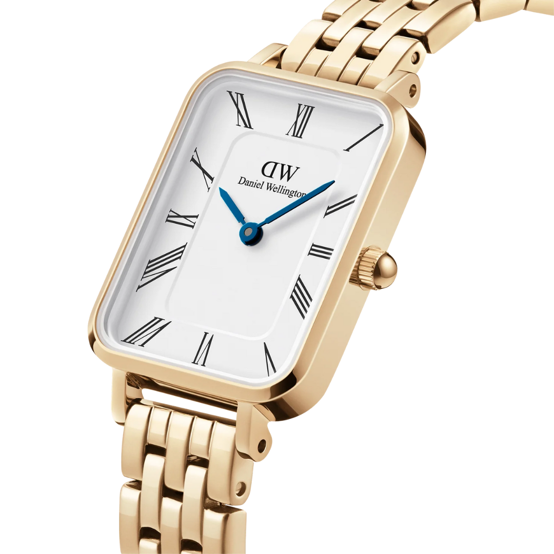 Daniel Wellington 20x26 Quadro Roman Numerals 5-Link Gold Watch