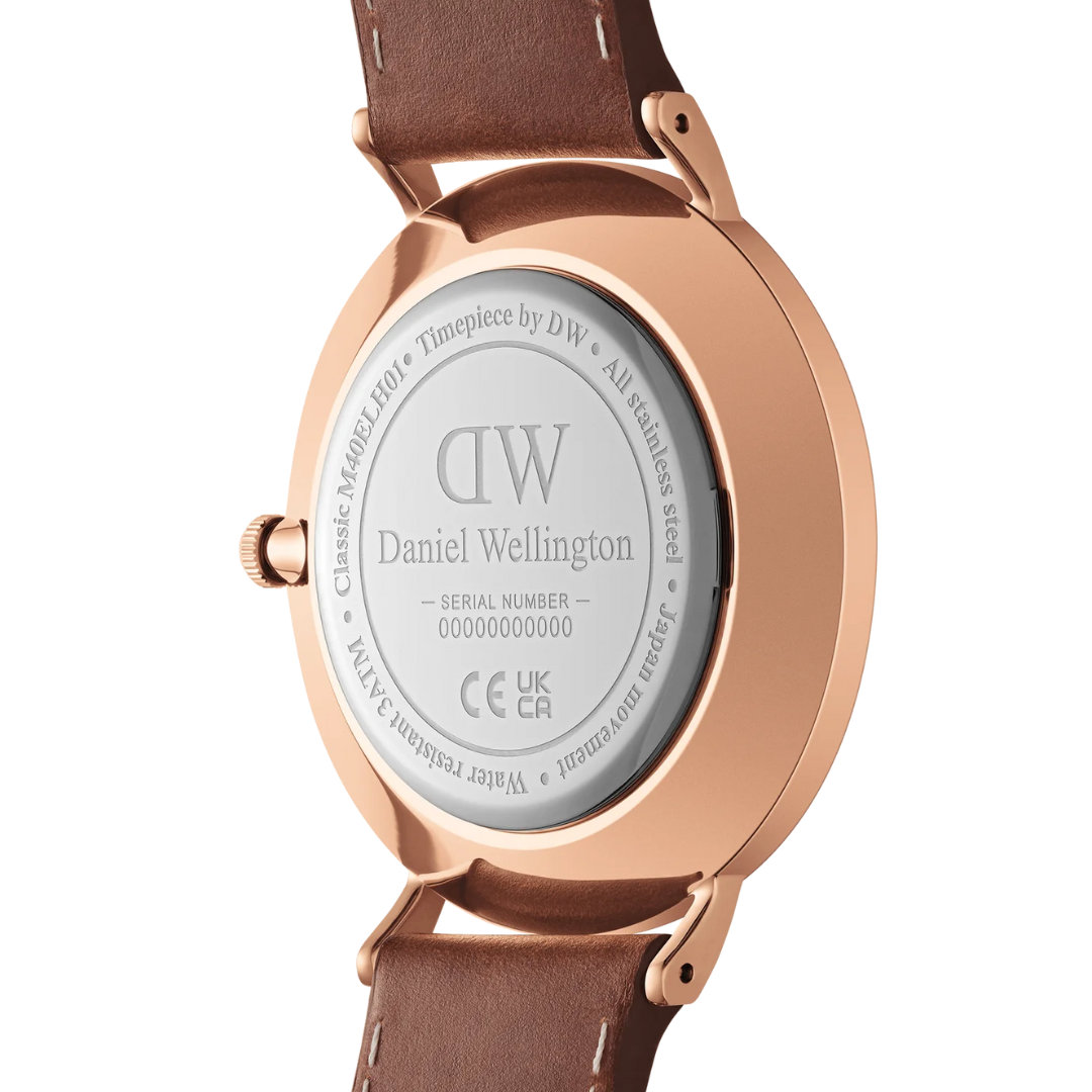 Daniel Wellington 40mm Classic Multi-Eye St Mawes Arctic Rose Gold Watch with Brown Leather Strap