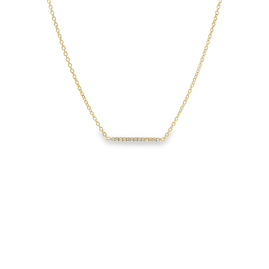 Diamond 9ct Yellow Gold Diamond East West Bar Necklace Pendant