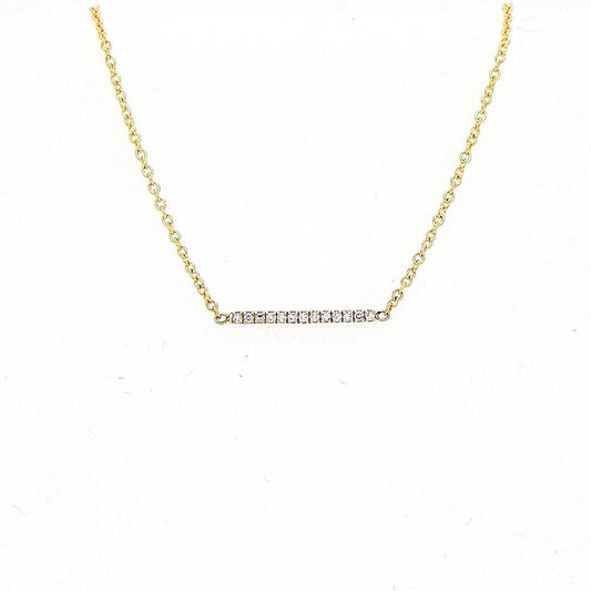 Diamond 9ct Yellow Gold Diamond East West Bar Necklace Pendant