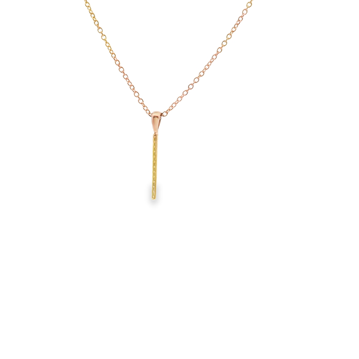 Diamond 9ct Yellow Gold Diamond North South Bar Necklace Pendant