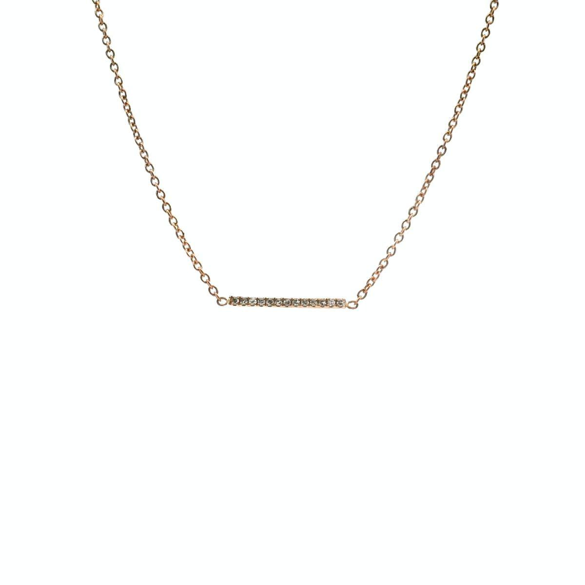 9ct Rose Gold Diamond East West Necklace