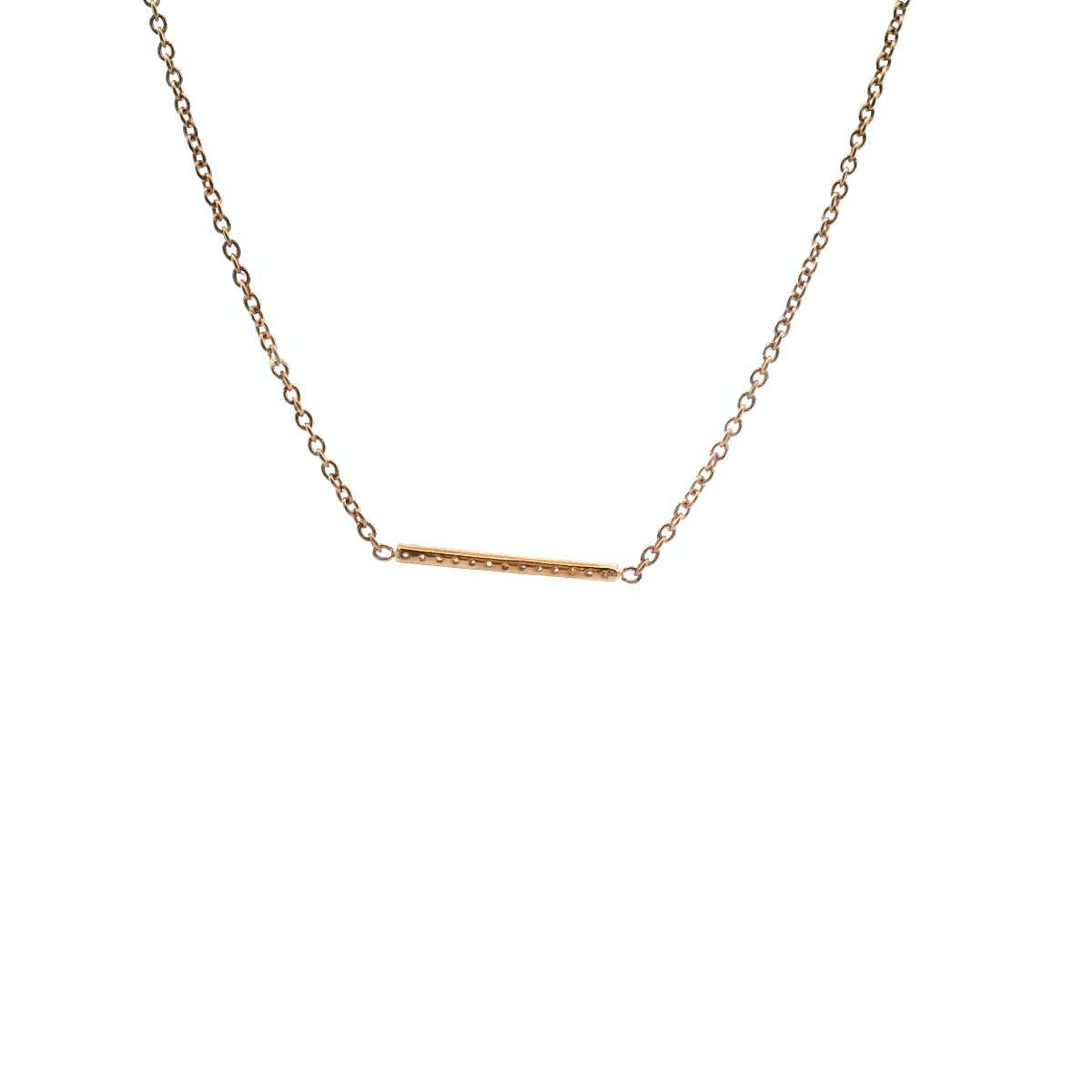 9ct Rose Gold Diamond East West Necklace