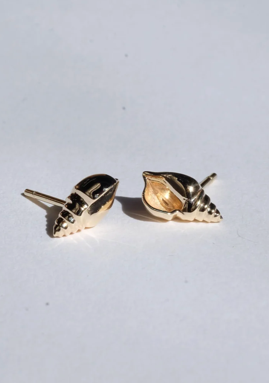 Meadowlark 23ct Yellow Gold Plated Conch Stud Earrings