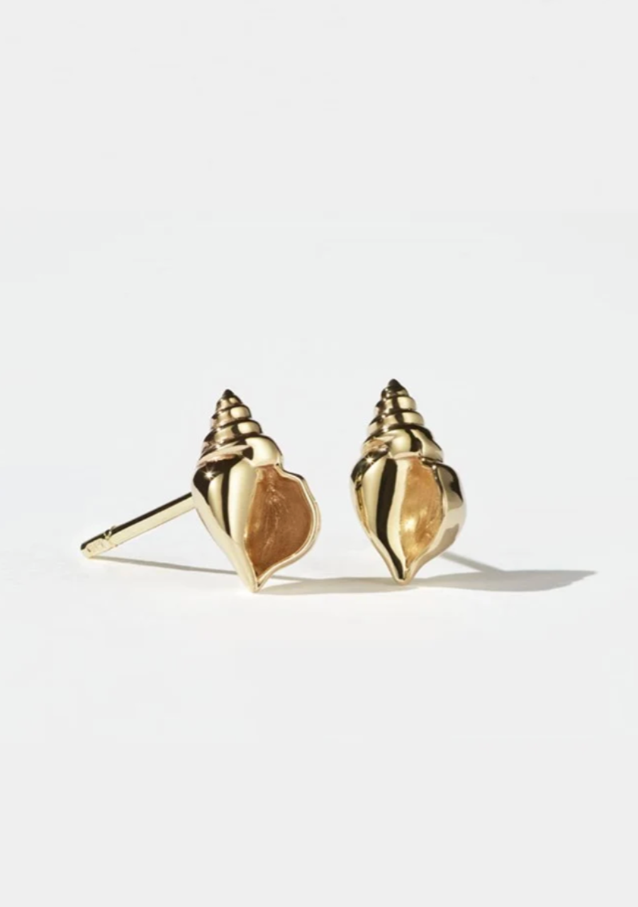 Meadowlark 23ct Yellow Gold Plated Conch Stud Earrings