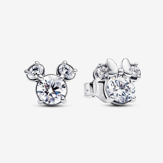 Pandora Sterling Silver Disney Mickey Mouse & Minnie Mouse Sparkling Stud Earrings 293219c01