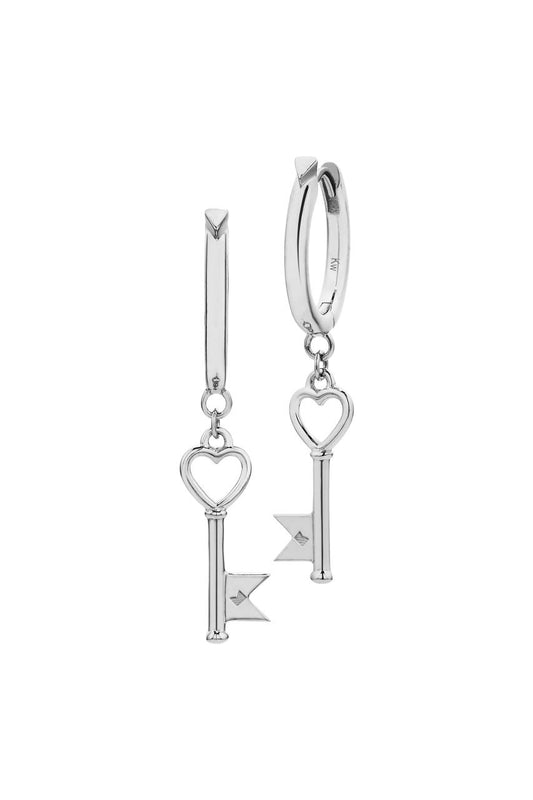 Karen Walker Sterling Silver Monogram Key Earrings
