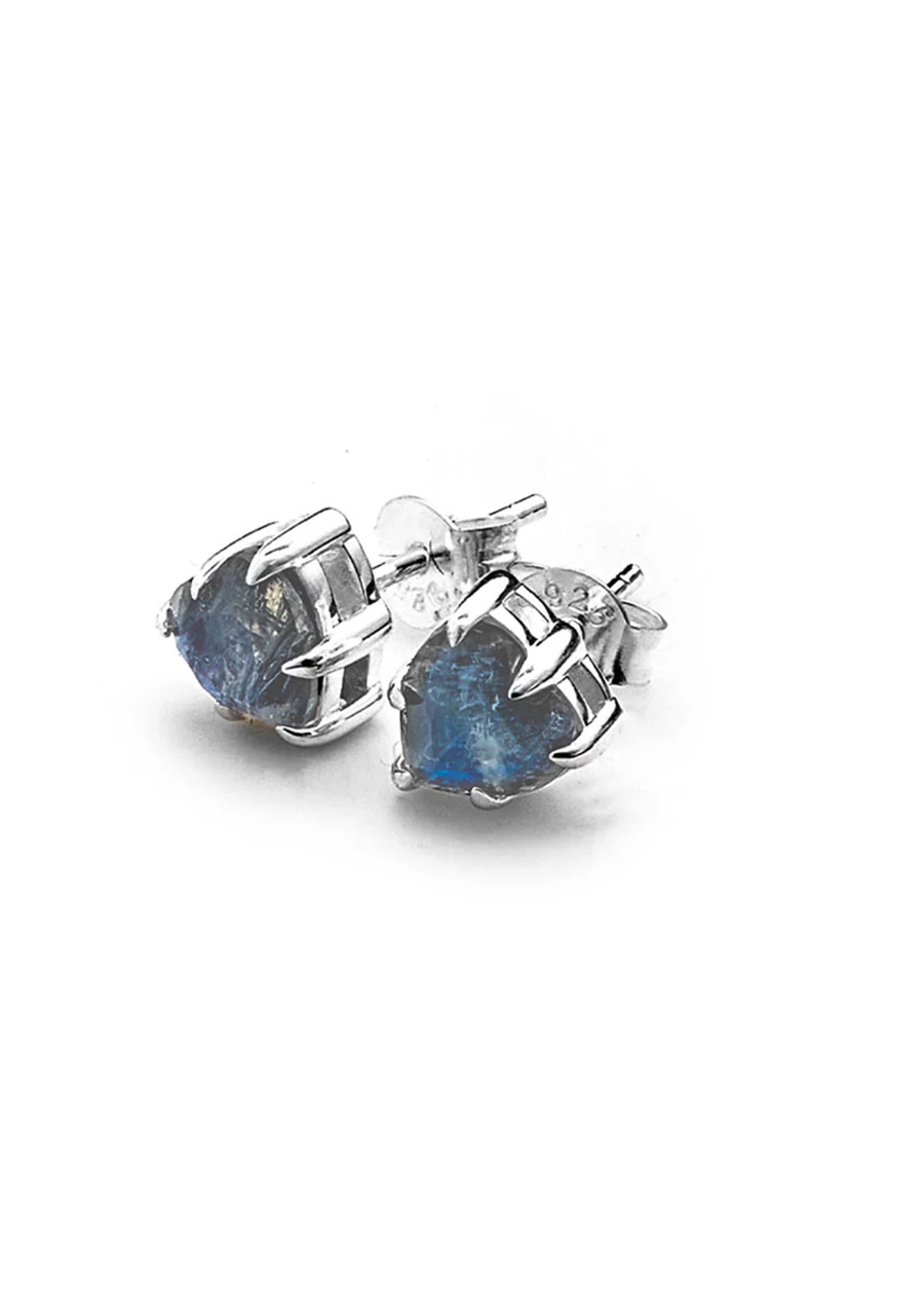 Stolen Girlfriends Club Sterling Silver Heart Star Stud Earrings with Moonstone