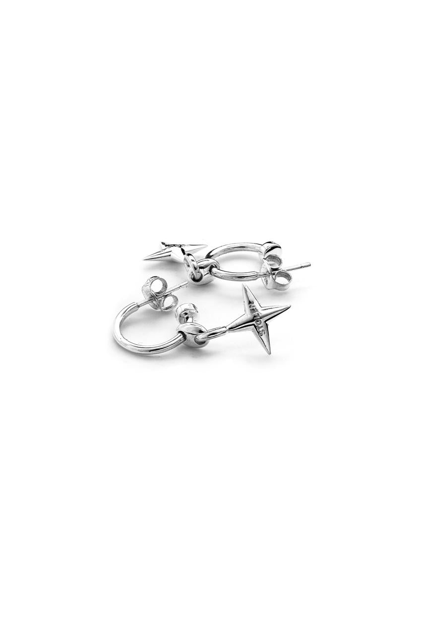 Stolen Girlfriends Club Sterling Silver Ninja Star Clean Anchor Sleeper Earrings