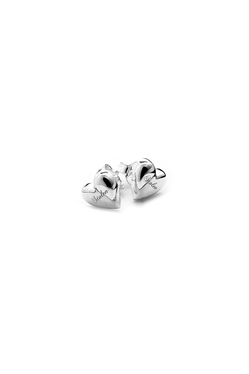 Stolen Girlfriends Club Sterling Silver Full Heart Stud Earrings