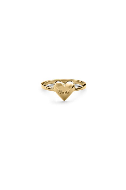 Stolen Girlfriends Club 18ct Yellow Gold Plated Full Heart Mini Ring