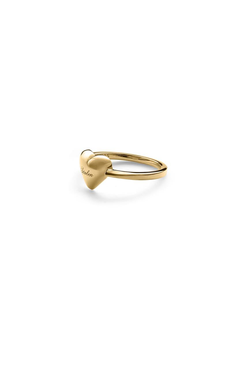 Stolen Girlfriends Club 18ct Yellow Gold Plated Full Heart Mini Ring