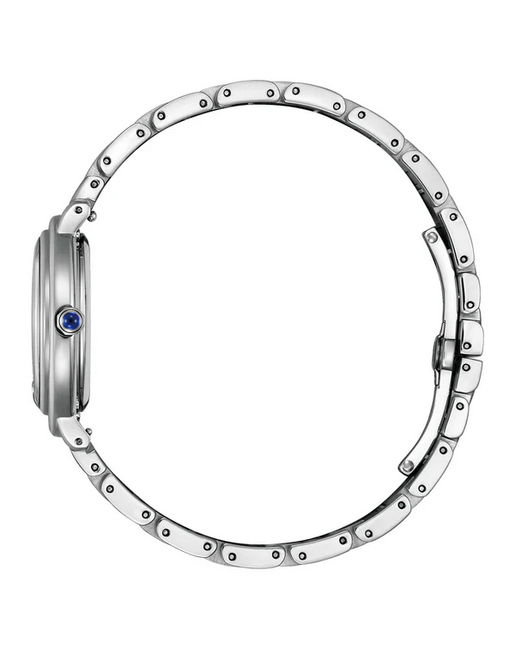 Citizen Ladies Stainless Steel Eco-Drive Watch with Red Mother of Pearl Dial em1090-78x