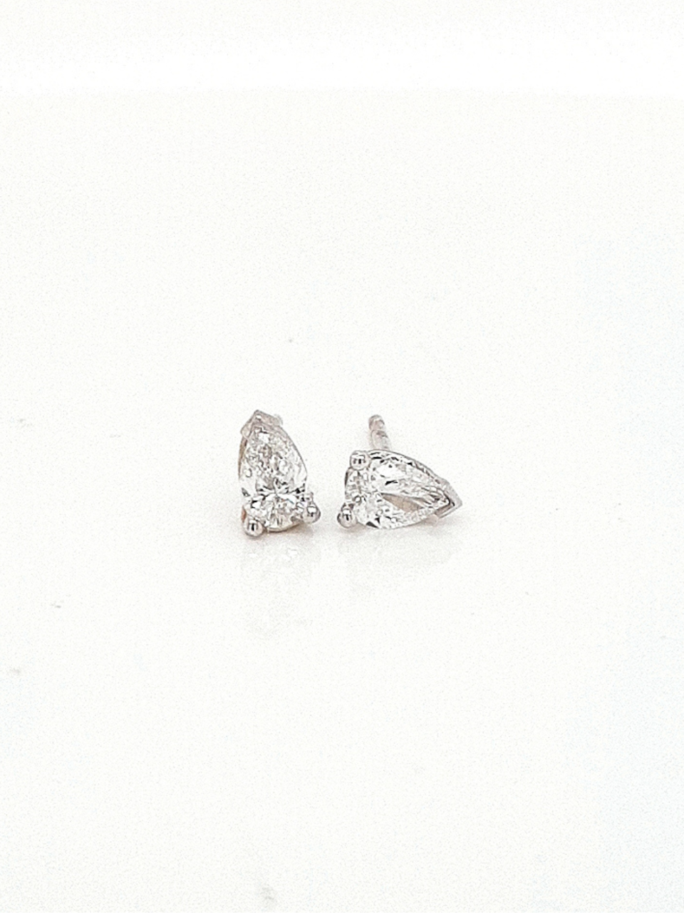 Diamond Pear Cut 14ct White Gold Stud Earrings