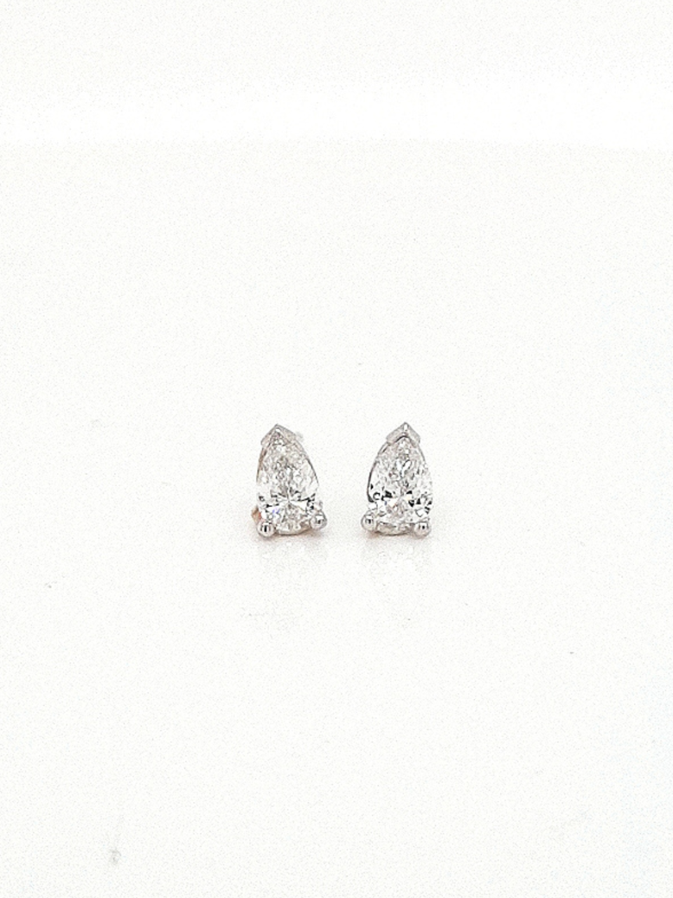 Diamond Pear Cut 14ct White Gold Stud Earrings