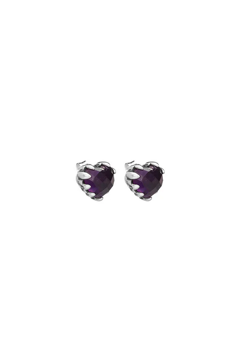 Stolen Girlfriends Club Love Claw Earrings with Dark Amethyst