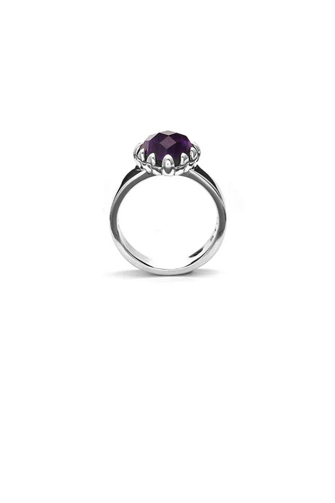 Stolen Girlfriends Club Sterling Silver Love Claw Ring with Dark Amethyst