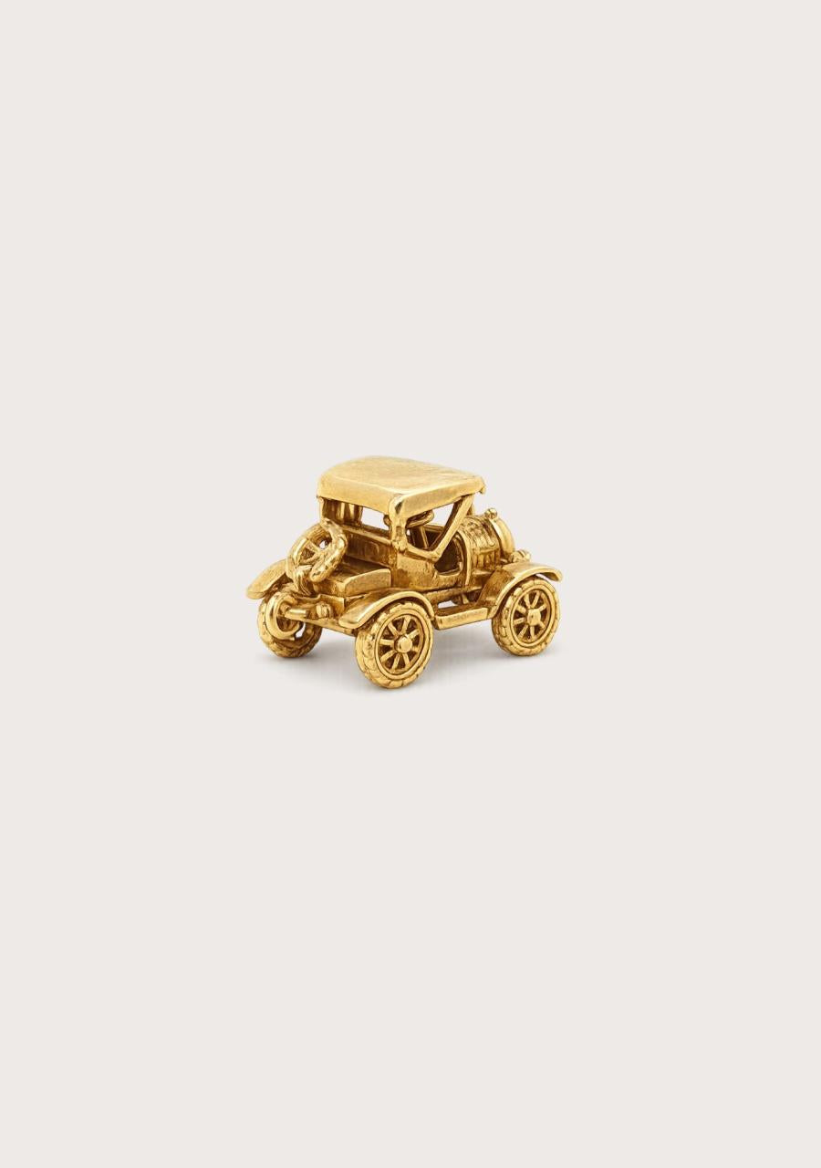 Estate Sterling Silver Gold Plated Car Charm
