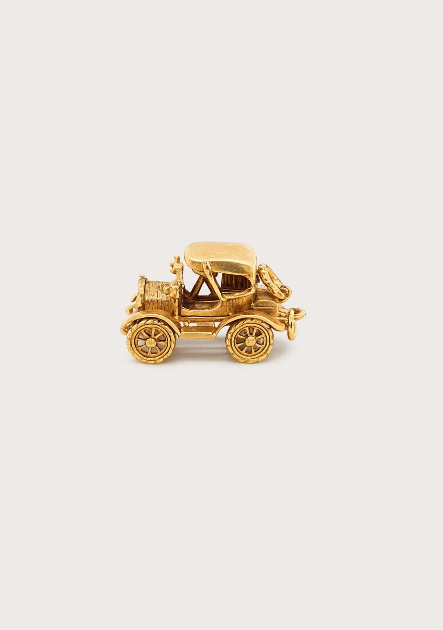 Estate Sterling Silver Gold Plated Car Charm