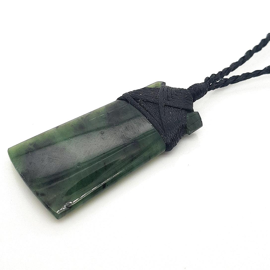 Greenstone Toki Pendant on Black Cord