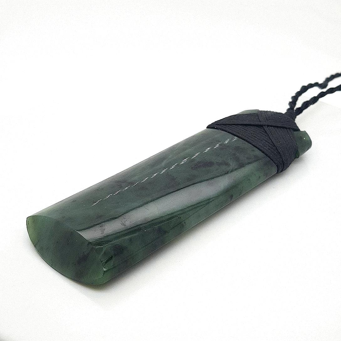 Greenstone Toki Pendant on Black Cord