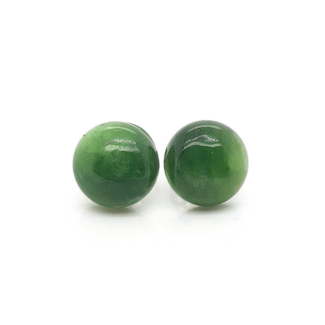 Greenstone Round 10mm Surgical Steel Stud Earrings